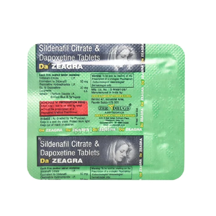 DA' Zeagra 80mg Sildenafil & Dapoxetine Tablet 2