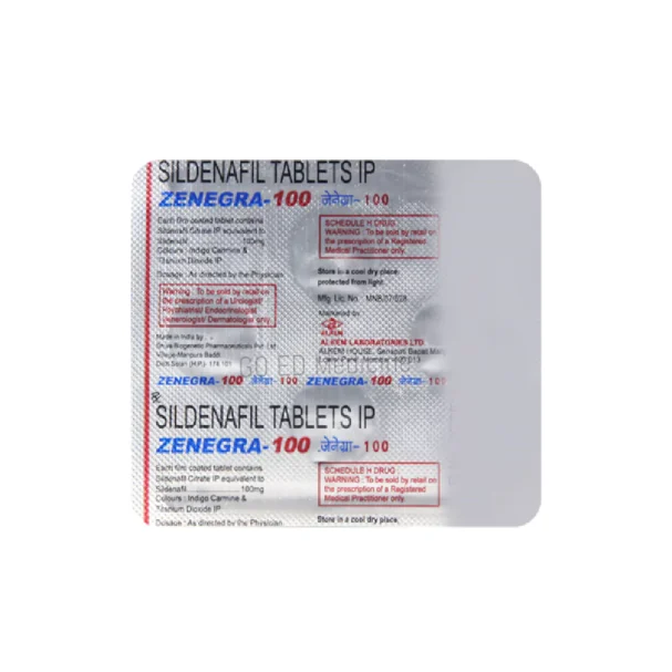 Zenegra 100mg Sildenafil Tablet 2