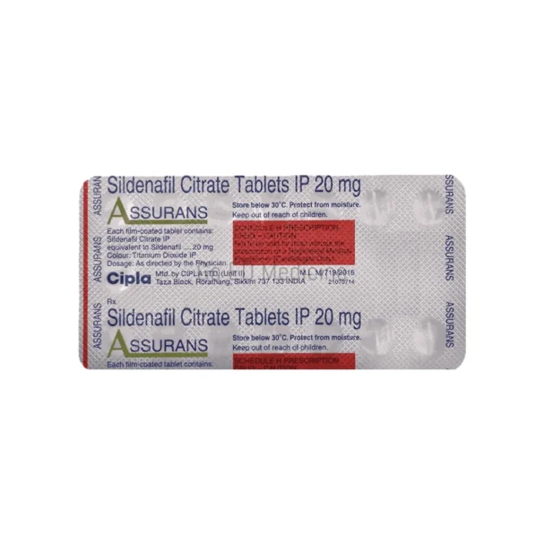 Assurans 20mg Sildenafil Tablets 2