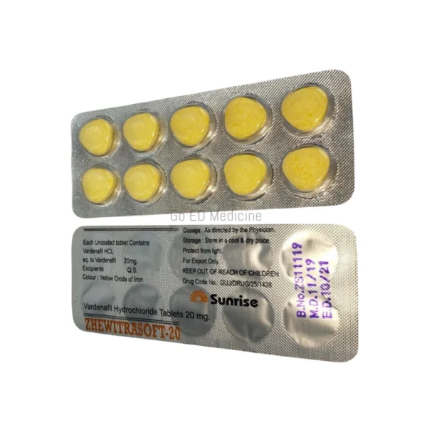 Zhewitra Soft 20mg Vardenafil Tablet 2