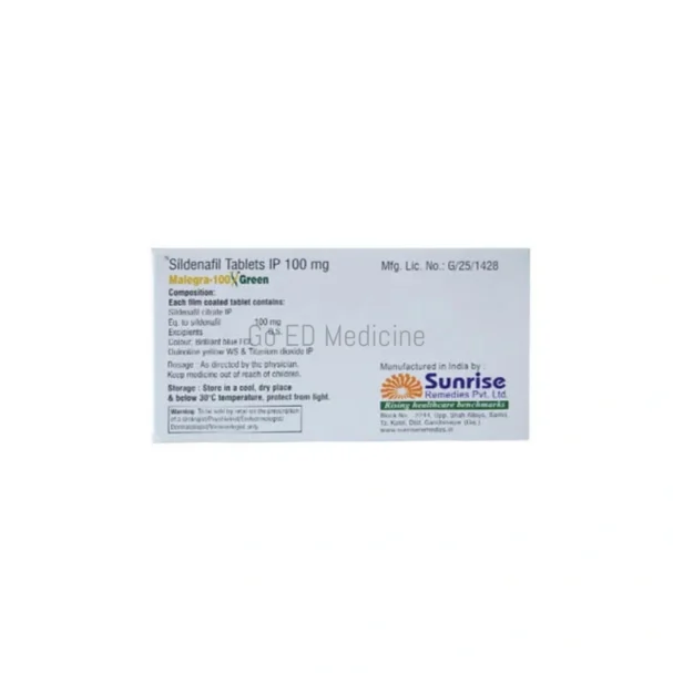 Malegra Green 100mg Sildenafil Tablet 2