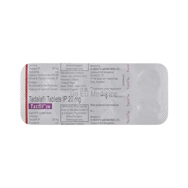 Tazzle 20mg Tadalafil Tablets 1
