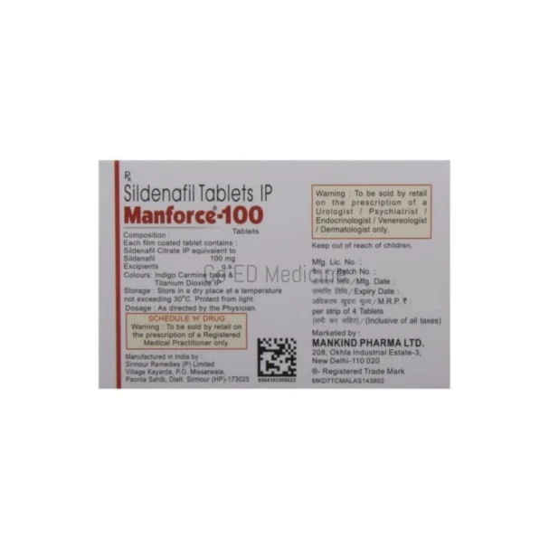 Manforce 100mg Sildenafil Tablet 1