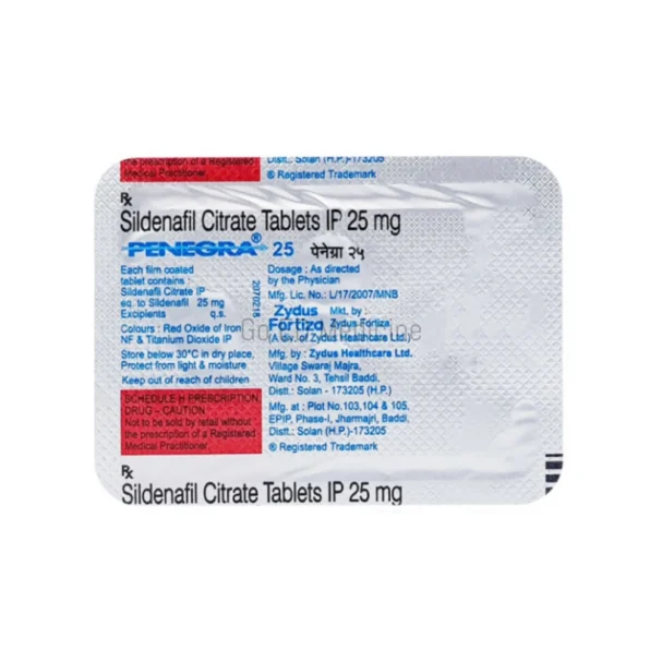 Penegra 25mg Sildenafil Tablets 3