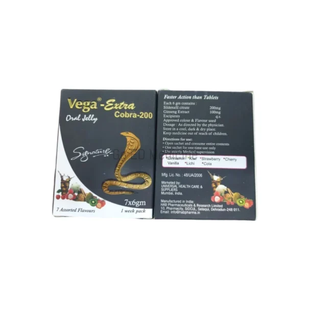 Vega Extra Cobra 200mg Sildenafil Oral Jelly 1