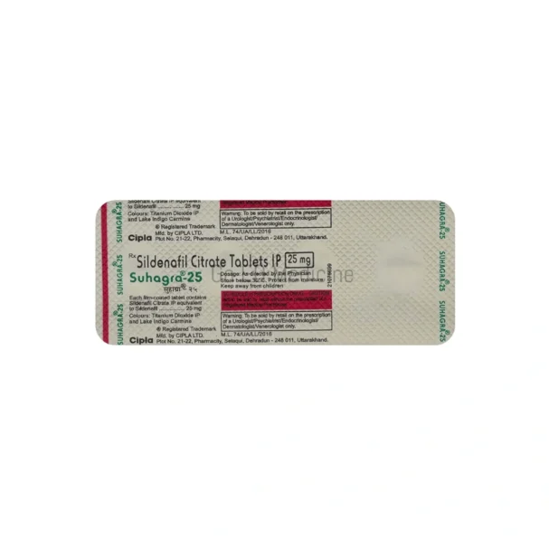Suhagra 25mg Sildenafil Tablet 1