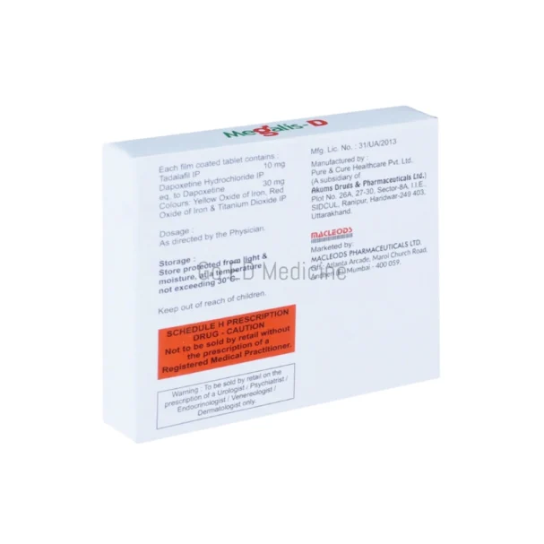 Megalis D (Tadalafil & Dapoxetine) Tablet 2
